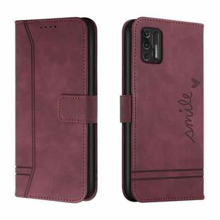 For Motorola Moto G Stylus 2021 Retro Skin Feel Horizontal Flip Soft TPU + PU Leather Case with Holder & Card Slots & Photo Frame(Wine Red)