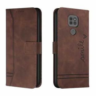 For Motorola Moto G9 Play Retro Skin Feel Horizontal Flip Soft TPU + PU Leather Case with Holder & Card Slots & Photo Frame(Coffee)