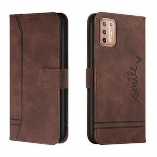 For Motorola Moto G9 Plus Retro Skin Feel Horizontal Flip Soft TPU + PU Leather Case with Holder & Card Slots & Photo Frame(Coffee)