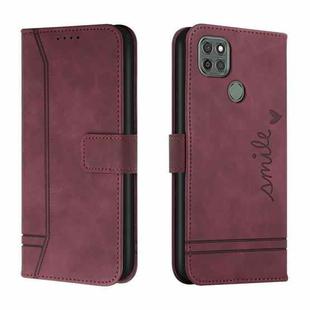 For Motorola Moto G9 Power Retro Skin Feel Horizontal Flip Soft TPU + PU Leather Case with Holder & Card Slots & Photo Frame(Wine Red)