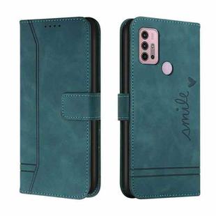 For Motorola Moto G10 / G20 / G30 Retro Skin Feel Horizontal Flip Soft TPU + PU Leather Case with Holder & Card Slots & Photo Frame(Dark Green)