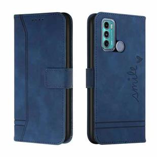 For Motorola Moto G40 / G60 Retro Skin Feel Horizontal Flip Soft TPU + PU Leather Case with Holder & Card Slots & Photo Frame(Blue)