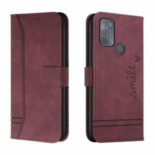 For Motorola Moto G50 Retro Skin Feel Horizontal Flip Soft TPU + PU Leather Case with Holder & Card Slots & Photo Frame(Wine Red)