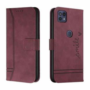 For Motorola Moto G50 5G Retro Skin Feel Horizontal Flip Soft TPU + PU Leather Case with Holder & Card Slots & Photo Frame(Wine Red)