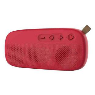 NewRixing NR-4012 TWS Fresh Style Splashproof Mesh Bluetooth Speaker with Leather Buckle(Red)