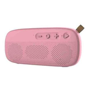 NewRixing NR-4012 TWS Fresh Style Splashproof Mesh Bluetooth Speaker with Leather Buckle(Pink)