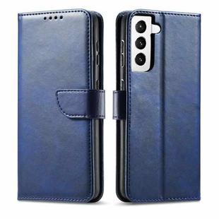 For Samsung Galaxy S21 5G Calf Texture Buckle Horizontal Flip Leather Case with Holder & Card Slots & Wallet(Blue)