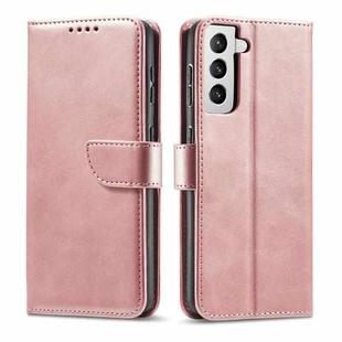 For Samsung Galaxy S21 5G Calf Texture Buckle Horizontal Flip Leather Case with Holder & Card Slots & Wallet(Rose Gold)