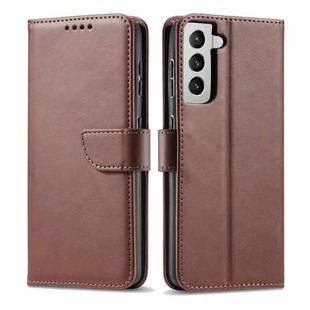 For Samsung Galaxy S21 5G Calf Texture Buckle Horizontal Flip Leather Case with Holder & Card Slots & Wallet(Brown)
