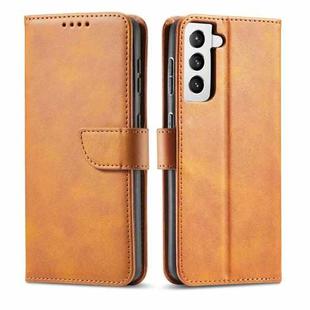 For Samsung Galaxy S21+ 5G Calf Texture Buckle Horizontal Flip Leather Case with Holder & Card Slots & Wallet(Khaki)