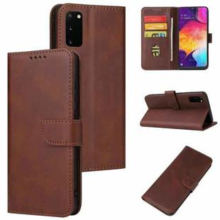 For Samsung Galaxy S20 Calf Texture Buckle Horizontal Flip Leather Case with Holder & Card Slots & Wallet(Brown)