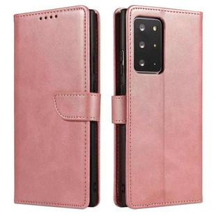 For Samsung Galaxy Note20 Ultra Calf Texture Buckle Horizontal Flip Leather Case with Holder & Card Slots & Wallet(Rose Gold)