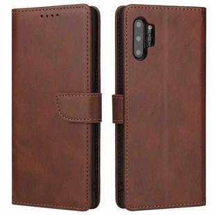 For Samsung Galaxy Note10+ Calf Texture Buckle Horizontal Flip Leather Case with Holder & Card Slots & Wallet(Brown)