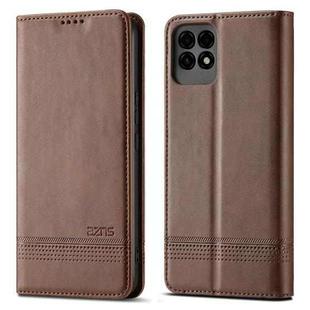 For Huawei Maimang 10 SE AZNS Magnetic Calf Texture Horizontal Flip Leather Case with Card Slots & Holder & Wallet(Dark Brown)