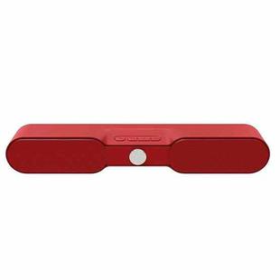 NewRixing NR-4017 TWS Pure Color Soundbar Bluetooth Speaker with Knob(Red)