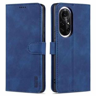 For Huawei nova 8 AZNS Skin Feel Calf Texture Horizontal Flip Leather Case with Card Slots & Holder & Wallet(Blue)