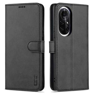 For Huawei nova 8 Pro AZNS Skin Feel Calf Texture Horizontal Flip Leather Case with Card Slots & Holder & Wallet(Black)