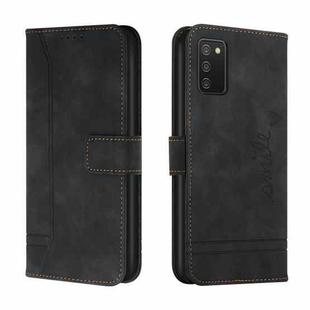 For Samsung Galaxy A02s EU Version Retro Skin Feel Horizontal Flip Soft TPU + PU Leather Case with Holder & Card Slots & Photo Frame(Black)