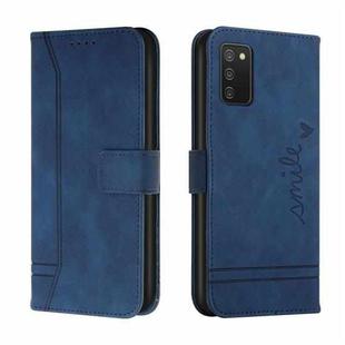 For Samsung Galaxy A02s EU Version Retro Skin Feel Horizontal Flip Soft TPU + PU Leather Case with Holder & Card Slots & Photo Frame(Blue)