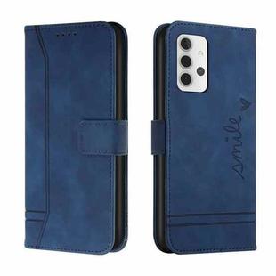 For Samsung Galaxy A32 4G Retro Skin Feel Horizontal Flip Soft TPU + PU Leather Case with Holder & Card Slots & Photo Frame(Blue)