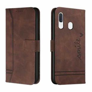 For Samsung Galaxy A40 Retro Skin Feel Horizontal Flip Soft TPU + PU Leather Case with Holder & Card Slots & Photo Frame(Coffee)