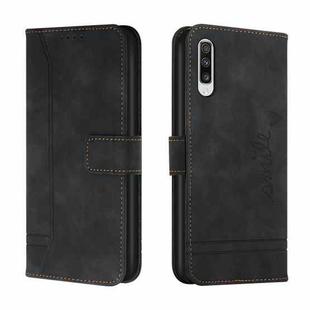 For Samsung Galaxy A50 Retro Skin Feel Horizontal Flip Soft TPU + PU Leather Case with Holder & Card Slots & Photo Frame(Black)