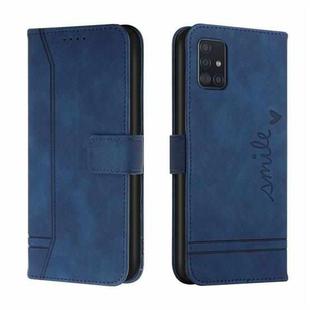 For Samsung Galaxy A71 4G Retro Skin Feel Horizontal Flip Soft TPU + PU Leather Case with Holder & Card Slots & Photo Frame(Blue)