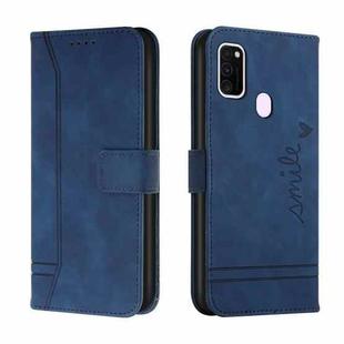 For Samsung Galaxy M30s Retro Skin Feel Horizontal Flip Soft TPU + PU Leather Case with Holder & Card Slots & Photo Frame(Blue)