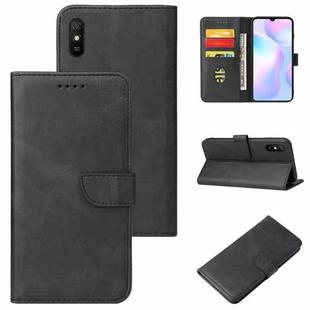 For Xiaomi Redmi 9A Calf Texture Buckle Horizontal Flip Leather Case with Holder & Card Slots & Wallet(Black)