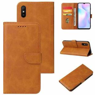 For Xiaomi Redmi 9A Calf Texture Buckle Horizontal Flip Leather Case with Holder & Card Slots & Wallet(Khaki)