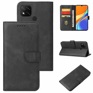 For Xiaomi Redmi 9C Calf Texture Buckle Horizontal Flip Leather Case with Holder & Card Slots & Wallet(Black)