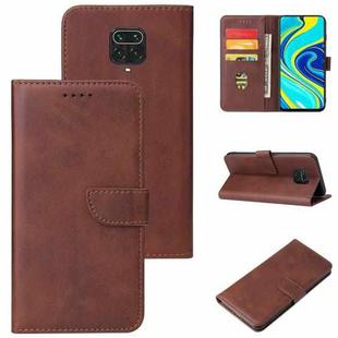 For Xiaomi Redmi Note 9 Pro Calf Texture Buckle Horizontal Flip Leather Case with Holder & Card Slots & Wallet(Brown)