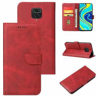 For Xiaomi Redmi Note 9 Pro Calf Texture Buckle Horizontal Flip Leather Case with Holder & Card Slots & Wallet(Red)