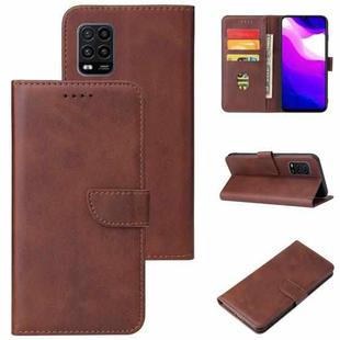For Xiaomi Mi 10 Lite Calf Texture Buckle Horizontal Flip Leather Case with Holder & Card Slots & Wallet(Brown)
