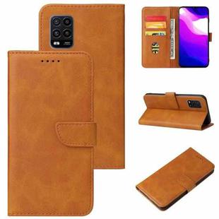 For Xiaomi Mi 10 Lite Calf Texture Buckle Horizontal Flip Leather Case with Holder & Card Slots & Wallet(Khaki)