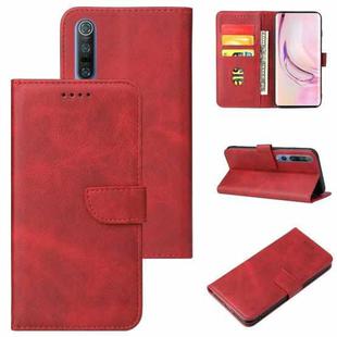 For Xiaomi Mi 10 Pro Calf Texture Buckle Horizontal Flip Leather Case with Holder & Card Slots & Wallet(Red)