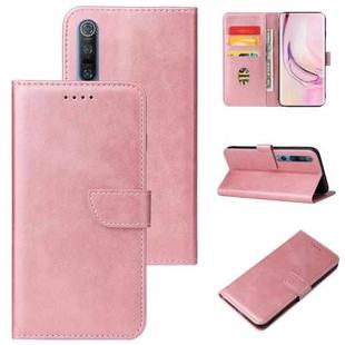 For Xiaomi Mi 10 Pro Calf Texture Buckle Horizontal Flip Leather Case with Holder & Card Slots & Wallet(Rose Gold)