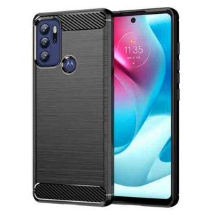 For Motorola Moto G60S Brushed Texture Carbon Fiber TPU Case(Black)