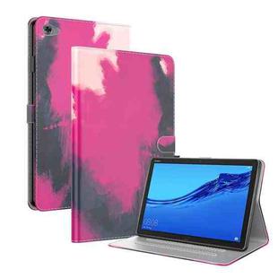 For Huawei MediaPad M5 Lite 10 Voltage Watercolor Pattern Skin Feel Magnetic Horizontal Flip PU Leather Case with Holder(Berry)
