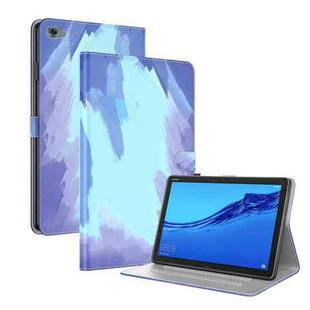 For Huawei MediaPad C5 10.1 Voltage Watercolor Pattern Skin Feel Magnetic Horizontal Flip PU Leather Case with Holder(Blue)