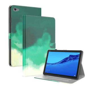 For Huawei MediaPad C5 10.1 Voltage Watercolor Pattern Skin Feel Magnetic Horizontal Flip PU Leather Case with Holder(Green)