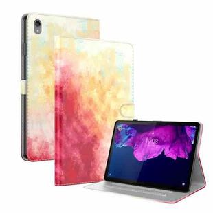 For Lenovo Tab P11 TB-J606F 11inch Voltage Watercolor Pattern Skin Feel Magnetic Horizontal Flip PU Leather Case with Holder(Red)