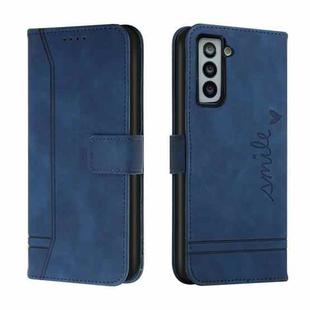 For Samsung Galaxy S21+ 5G Retro Skin Feel Horizontal Flip Soft TPU + PU Leather Case with Holder & Card Slots & Photo Frame(Blue)