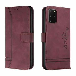 For Samsung Galaxy S20+ Retro Skin Feel Horizontal Flip Soft TPU + PU Leather Case with Holder & Card Slots & Photo Frame(Wine Red)
