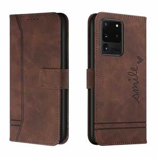 For Samsung Galaxy S20 Ultra Retro Skin Feel Horizontal Flip Soft TPU + PU Leather Case with Holder & Card Slots & Photo Frame(Coffee)