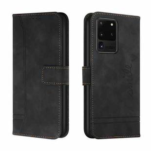 For Samsung Galaxy S20 Ultra Retro Skin Feel Horizontal Flip Soft TPU + PU Leather Case with Holder & Card Slots & Photo Frame(Black)