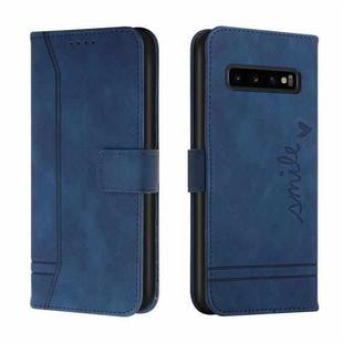 For Samsung Galaxy S10 Retro Skin Feel Horizontal Flip Soft TPU + PU Leather Case with Holder & Card Slots & Photo Frame(Blue)