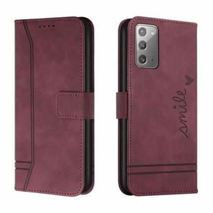 For Samsung Galaxy Note20 Retro Skin Feel Horizontal Flip Soft TPU + PU Leather Case with Holder & Card Slots & Photo Frame(Wine Red)