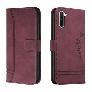 For Samsung Galaxy Note10 Retro Skin Feel Horizontal Flip Soft TPU + PU Leather Case with Holder & Card Slots & Photo Frame(Wine Red)
