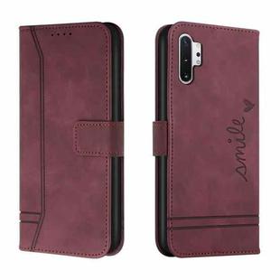 For Samsung Galaxy Note10+ Retro Skin Feel Horizontal Flip Soft TPU + PU Leather Case with Holder & Card Slots & Photo Frame(Wine Red)